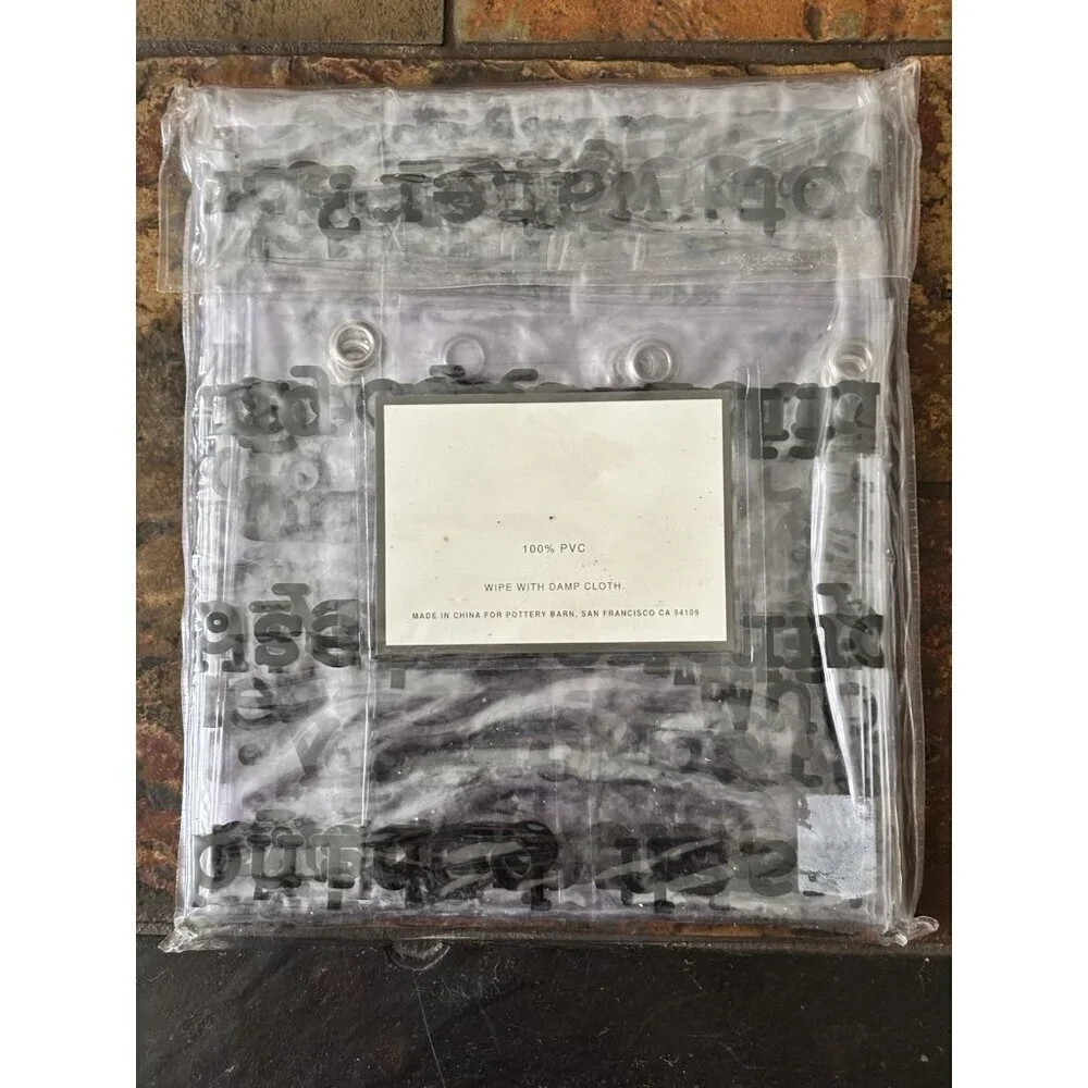 NWT Pottery Barn Morning Thoughts Clear Shower Curtain 72